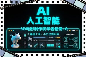 AI人工智能3D电影制作初学者指南:0基础上手,小白也能玩转-聊项目