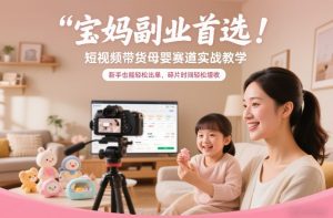 宝妈副业首选！短视频带货母婴赛道实战教学，新手也能轻松出单，碎片时间轻松增收-聊项目