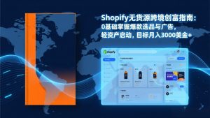 Shopify爆款打法实战：从选品到广告投放，复制爆款模型，驱动独立站月销售额破万刀-聊项目