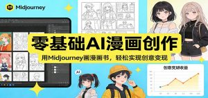 零基础AI漫画创作：用Midjourney画漫画书，轻松实现创意变现-聊项目