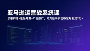 亚马逊运营实战系统课,思维构建+选品开发+广告推广,助力新手实现稳定月利润2万+(更新-聊项目