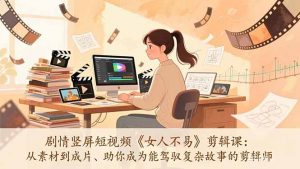 剧情竖屏短视频《女人不易》剪辑课:从素材到成片、助你成为能驾驭复杂故事的剪辑师-聊项目