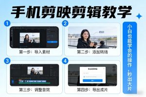 手机剪映剪辑教学,小白也能学会的操作,秒出大片-聊项目