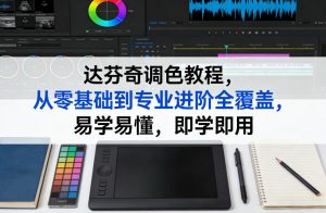 达芬奇调色教程,从零基础到专业进阶全覆盖,易学易懂,即学即用-聊项目