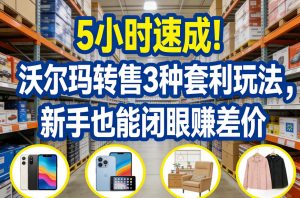 5小时速成！沃尔玛转售3种套利玩法，新手也能闭眼賺差价-聊项目