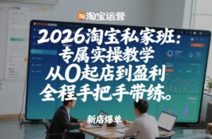 2026淘宝私家班：专属实操教学，从0起店到盈利，全程手把手带练(更新26年3月)-聊项目