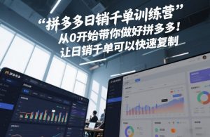 拼多多日销千单训练营,从0开始带你做好拼多多,让日销千单可以快速复制(更新26年3月)-聊项目