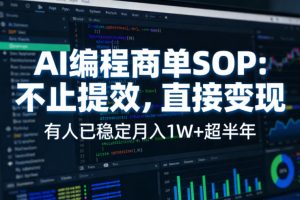 AI编程商单SOP,AI编程不能只给工作提效,还要直接变现,有人已经稳定月入1W+半年了-聊项目