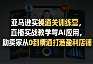 亚马逊实操通关训练营，直播实战教学与AI应用，助卖家从0到精通打造盈利店铺(更新4月2日)-聊项目