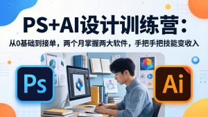 PS+AI设计训练营:从0基础到接单,两个月掌握两大软件,手把手把技能变收入-聊项目