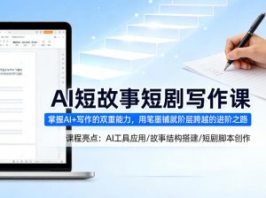 AI短故事短剧写作课,掌握AI+写作的双重能力,用笔墨铺就阶层跨越的进阶之路-聊项目