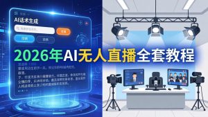 2026年AI无人直播全套教程：OBS安装+软件配置+直播间搭建+话术生成+一键开播实操-聊项目