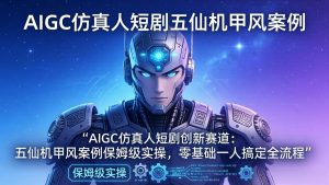AIGC仿真人短剧创新赛道：五仙机甲风案例保姆级实操，零基础一人搞定全流程-聊项目