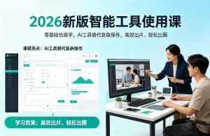 2026新版智能工具使用课，零基础也能学，用AI工具替代复杂操作，高效出片、轻松出圈-聊项目