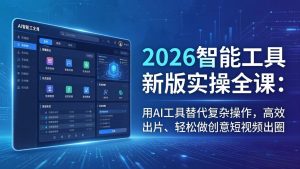 2026智能工具新版实操全课：用AI工具替代复杂操作，高效出片、轻松做创意短视频出圈-聊项目