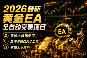 最新黄金EA量化赛道，全程自动执行，多窗口操作直接放大结果-聊项目