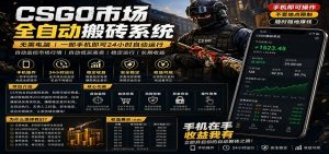 不需要电脑的CS市场自动搬砖系统｜自动正常买高卖全天运行 ｜月入过W【稳定运行】-聊项目