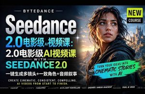 Seedance 2.0电影级AI视频课:一键生成多镜头+一致角色+音频叙事-聊项目