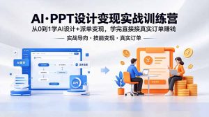 AI·PPT设计变现实战训练营,从0到1学AI设计+派单变现,学完直接接真实订单赚钱-聊项目