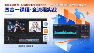 剪辑+AI短片+AI漫剧+推文变现四合一，从卡点抽帧到打斗戏全流程实战-聊项目