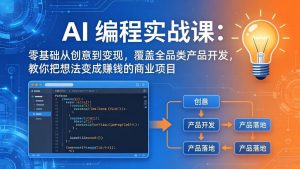 AI编程实战课-第三期-5月9更新:零基础从创意到变现,覆盖全品类产品开发,把想法变成赚钱项目-聊项目