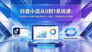 抖音小店从0到1系统课:开店流程+无货源代销自有货源三大模式,快速跑通抖店全链路-聊项目