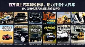 百万博主汽车解说教学，助力打造个人汽车 IP，跻身优质汽车解说创作者行列-聊项目