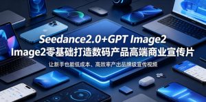 Seedance2.0+GPT Image2零基础打造数码产品高端商业宣传片,让新手也能低成本、高效率产出品牌级宣传视频-聊项目