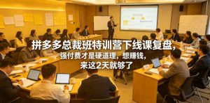 拼多多总裁班特训营下线课复盘,强付费才是硬道理,想賺钱,来这2天就够了-聊项目