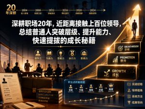 付费文章：深耕职场20年，近距离接触上百位领导，总结普通人突破层级、提升能力、快速提拔的成长秘籍(全网独家干货)-聊项目