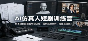 AI仿真人短剧训练营:剧本建模配音剪辑全流程,拆解成熟案例,搭建变现闭环-聊项目