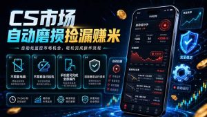 CS市场自动磨损捡漏系统，无需电脑挂机，手机轻松赚米，日入300+-聊项目
