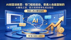 AI创富训练营:零门槛轻启动,普通人也能复制的AI赚钱之道,图文视频商单私域全路径-聊项目