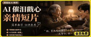AI催泪戳心亲情短片，零基础AI教程，简单教学仅供参考-聊项目