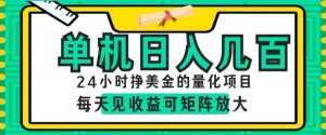 24小时挣美金的AI量化项目，单机日入几百，每天见收益，可矩阵放大【揭秘】-聊项目