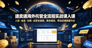 速卖通海外托管全流程实战课入驻・选品・合规・运营全链路,降本提效,带动店铺销量与收益增长-聊项目