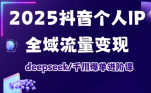 抖音个人IP全域流量变现进阶课,deepseek千川爆单进阶课(更新2026年06月)-聊项目