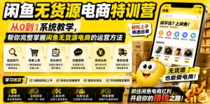 闲鱼无货源电商特训营，从0到1系统教学，帮你完整掌握闲鱼无货源电商的运营方法-聊项目