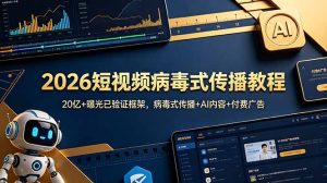 2026短视频病毒式传播教程:20亿+曝光已验证框架,病毒式传播+AI内容+付费广告-聊项目