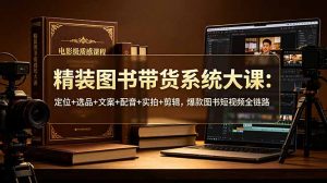 精装图书带货系统大课：定位+选品+文案+配音+实拍+剪辑，爆款图书短视频全链路-聊项目