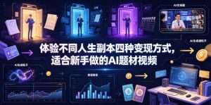 体验不同人生副本四种变现方式，适合新手做的AI题材视频-聊项目