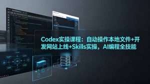 Codex实操课程:自动操作本地文件+开发网站上线+Skills实操,AI编程全技能-聊项目