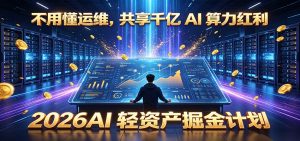 不用懂运维,共享千亿 AI 算力红利,2026AI 轻资产掘金计划-聊项目