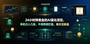 24小时挣美金的AI量化项目，单机日入几十美刀，不用熬夜盯盘，每天见收益【揭秘】-聊项目