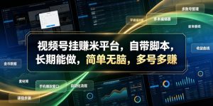 视频号挂賺米平台,自带脚本,长期能做,简单无脑,多号多賺【揭秘】-聊项目