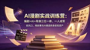 AI漫剧实战训练营:编剧+AI+导演三位一体,一人成军 驭风口,用故事与AI铸造终身变现资产-聊项目