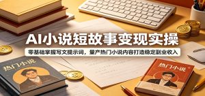 AI小说短故事变现实操:零基础掌握写文提示词,量产热门小说内容打造稳定副业收入-聊项目