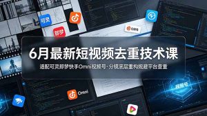6月最新短视频去重技术课，适配可灵即梦快手Omni视频号，分镜底层重构规避平台查重-聊项目
