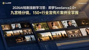 2026AI短剧漫剧学习营:即梦Seedance2.0+九宫格分镜,150+行业宣传片案例全掌握-聊项目