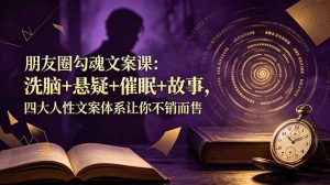 朋友圈勾魂文案课:洗脑+悬疑+催眠+故事,四大人性文案体系让你不销而售-聊项目
